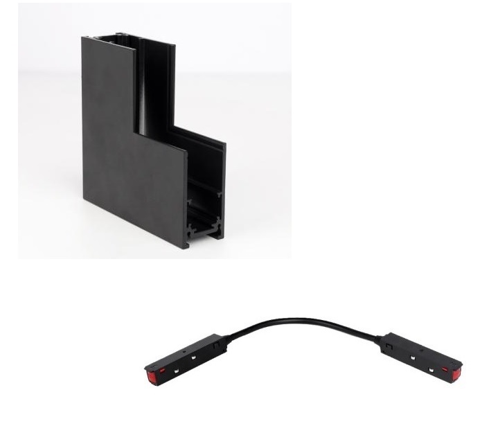 KIT Connettore Angolare 90° Verticale per Binario 48V MiBoxer - Nero